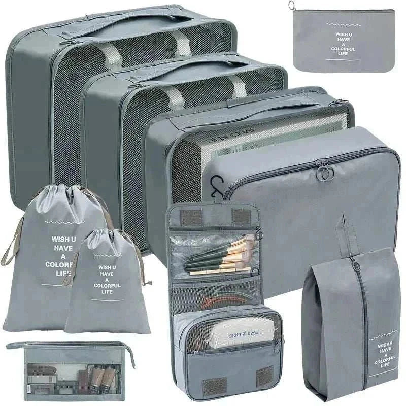 Travel organizer storage bags set with multiple sizes, lightweight and durable packing cubes for luggage organization