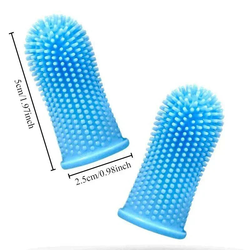 Super soft silicone dog finger toothbrush for gentle pet oral care and gum massage