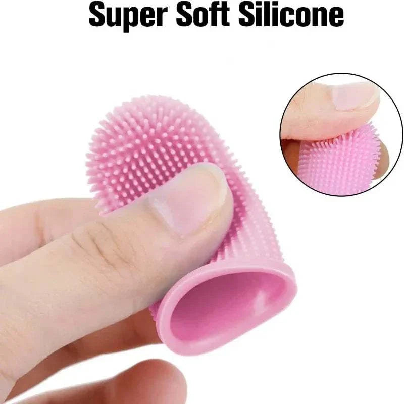 Super soft silicone dog finger toothbrush for gentle oral care and gum massage