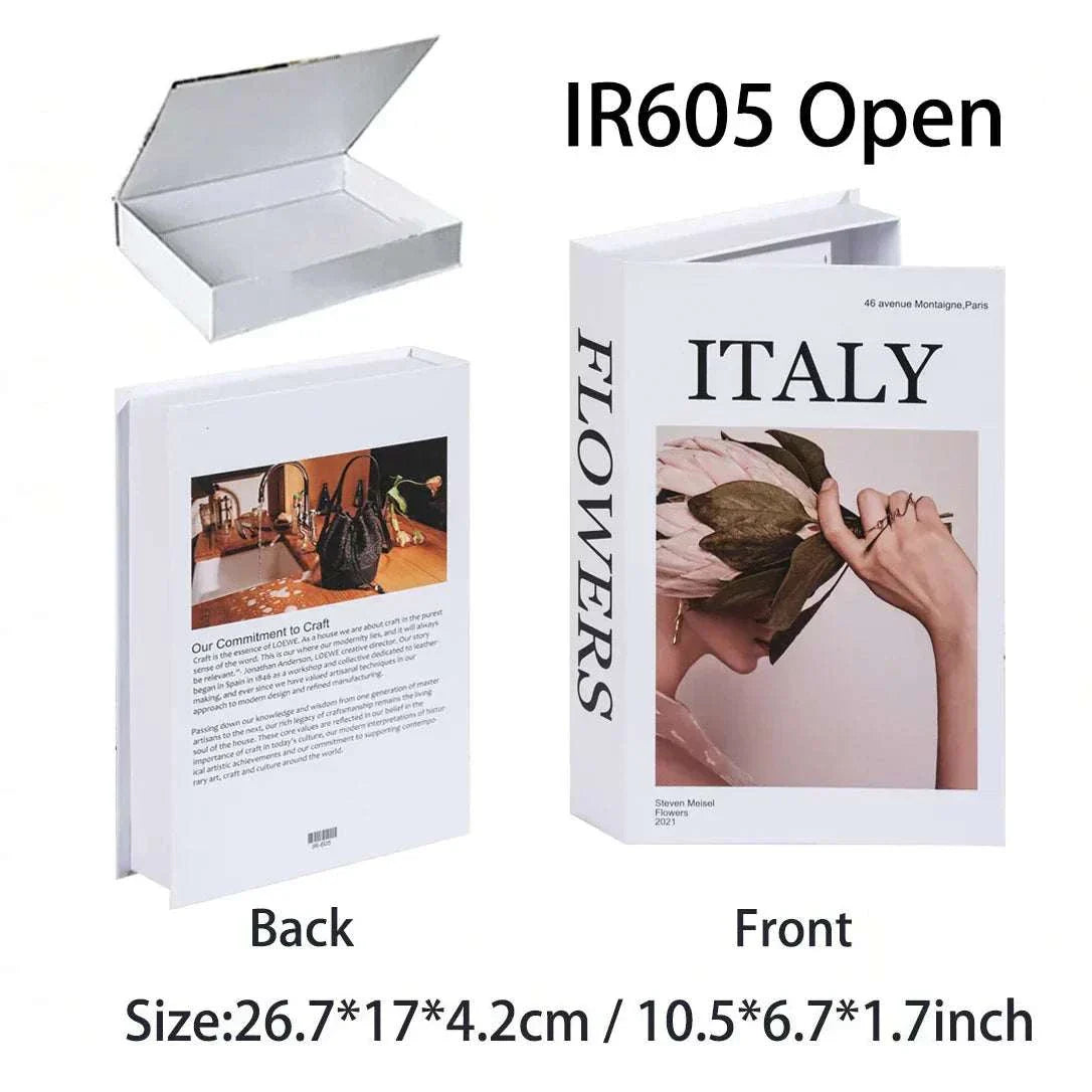 Luxury decorative fake book storage box with magnetic closure for stylish home organization
