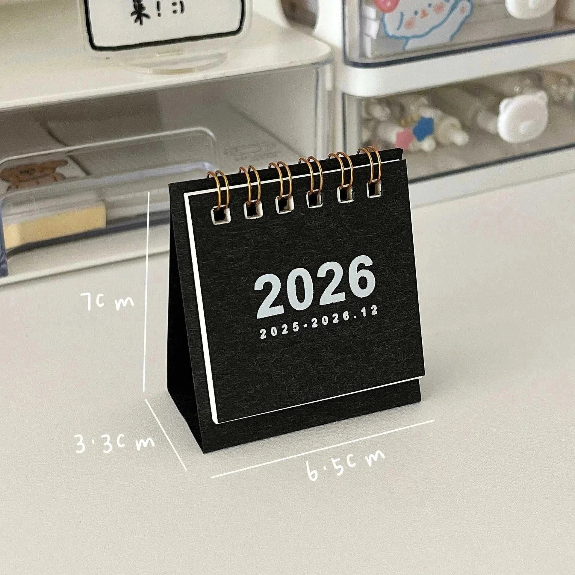 2026 Mini Simple Desk Calendar spiral-bound compact desktop planner with minimalist design