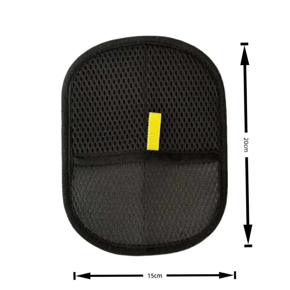 Black reusable pet hair glove with breathable mesh, 20x15cm for removing pet fur and lint