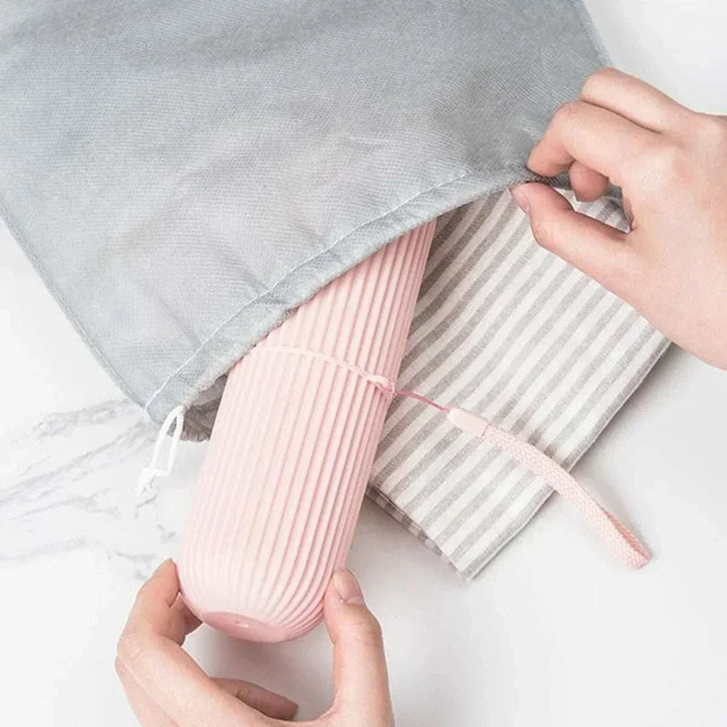 Portable toothpaste toothbrush storage box for travel and hygiene