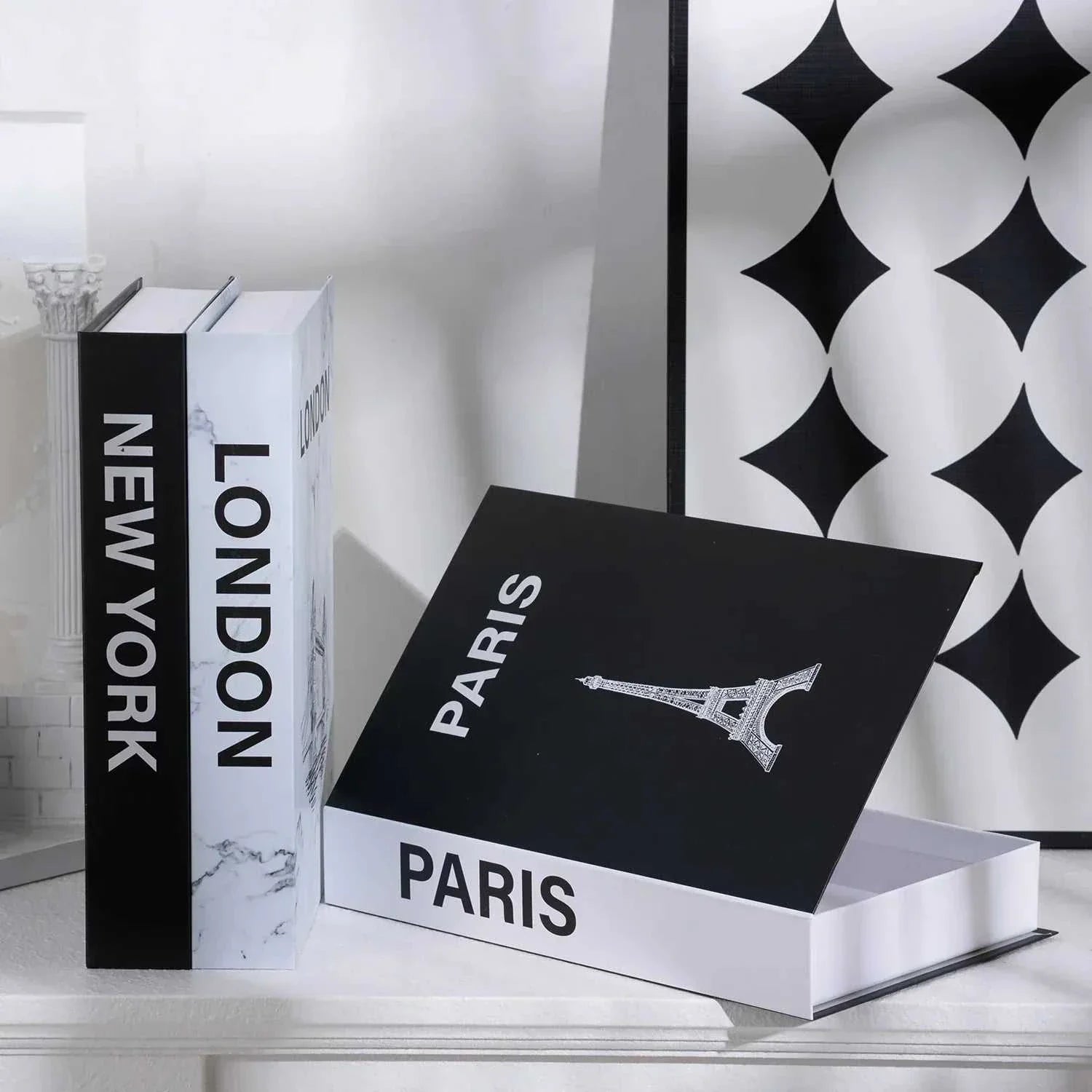 Luxury decorative fake book storage box with magnetic closure for stylish home organization